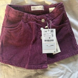 Zara Kids Purple Corduroy Skort